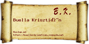 Buella Krisztián névjegykártya